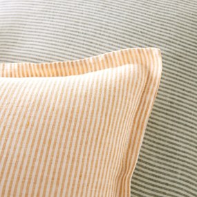 Gestreept kussensloop in gewassen linnen Limona