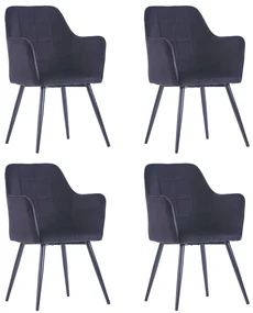 vidaXL Eetkamerstoelen 4 st fluweel zwart