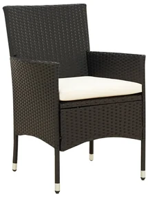 vidaXL Tuinstoelen 2 st met kussens poly rattan zwart