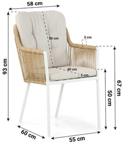 Tuinstoel Aluminium/rope Wit Hartman Cairo