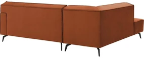Goossens Basic Hoekbank Edolo oranje, stof, urban industrieel met ligelement links
