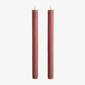 Set Van 2 Decoratieve Kaarsen Soraia Terracota - Sklum
