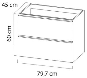 Tiger Loft onderkast 80cm mat zwart