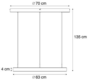 Design hanglamp zwart 3-staps dimbaar easylift - Titmus