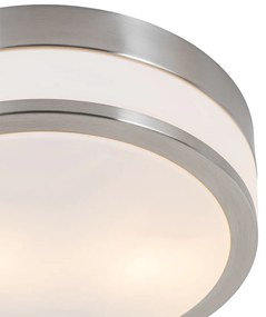 Buitenlamp Moderne plafondlamp staal 28 cm IP44 - Flavi Modern E27 IP44 Buitenverlichting rond Lamp