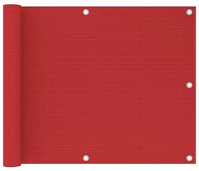 vidaXL Balkonscherm 75x600 cm HDPE rood