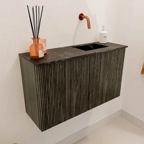 Mondiaz Joya DLux 70cm toiletmeubel shadow met wastafel faye rechts zonder kraangat lava