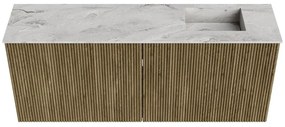 Mondiaz Joya DLux 100cm toiletmeubel dusk met wastafel faye rechts 1 kraangat glace