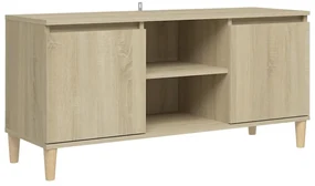 vidaXL Tv-meubel met houten poten 103,5x35x50 cm sonoma eikenkleurig