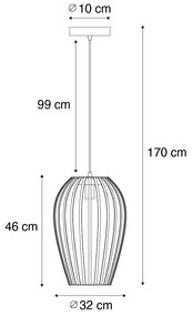 Design hanglamp zwart met opaal IP44 - Angela Design E27 IP44 rond Binnenverlichting Lamp