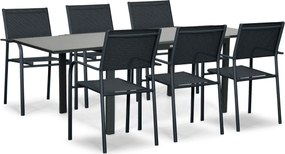 Tuinset 6 personen 140 cm Aluminium Grijs Presto Brentino/Montaro