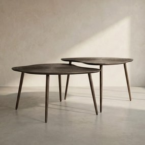Salontafel Set Organische Vorm Brons - 79 X 59cm.