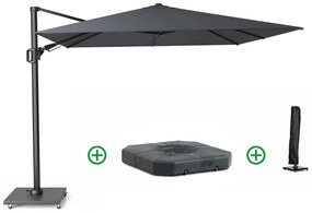 Platinum Challenger zweefparasol 3x3m T2 (incl. voet + hoes) anthracite