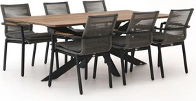 Diningset Bellagio  | 6 personen teakhout | Tuinset stapelbaar | 7-delig | Kees Smit Tuinmeubelen