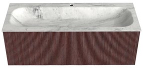 Mondiaz Kurve-dlux 120cm badmeubel ruby met 1 lade en wastafel big large midden 1 kraangat opalo