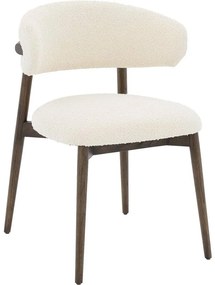 Goossens Stoel Diede met Massief Houten Frame beige stof leuning, stijlvol landelijk