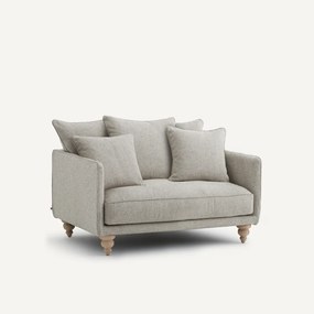 2-zits compacte bank van gestructureerde viscose en linnen, LAZARE