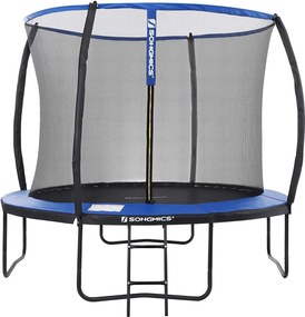 Nancy's Trampoline Met Veiligheidsnet - Trampolines - Tuin - Ladder - Gevoerde Stangen - Zwart/Blauw - Ø 366