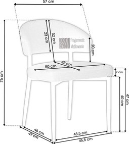 IRIS Beige (stof Juto 4) / grijs-beige frame (kashmir) – MODERNE GESTOFFEERDE STOEL VOOR WOONKAMER/EETKAMER BOHO