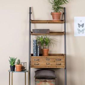 Wandrek Metaal Met Hout - 78x40x180cm.