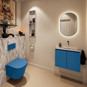 Mondiaz Ture DLux toiletmeubel 60cm jeans met wastafel glace rechts zonder kraangat