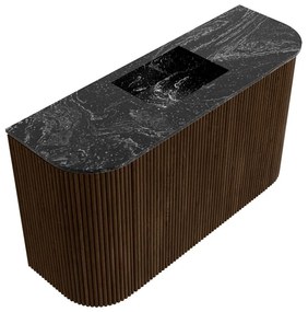 Mondiaz Joya DLux 75cm toiletmeubel ronding links/rechts walnut met wastafel faye midden zonder kraangat lava