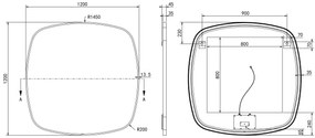 Hotbath &More Contour spiegel deens ovaal 120x120cm RVS