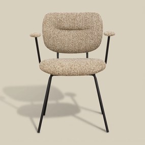 Moderne Eetkamerstoel Met Armleuningen Beige