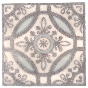 Terre d'Azur Ribiera vloertegel met decor 20x20cm grijs/wit - 25 stuks per doos