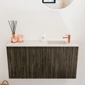 Mondiaz Joya DLux 80cm toiletmeubel shadow met wastafel faye rechts 1 kraangat meli