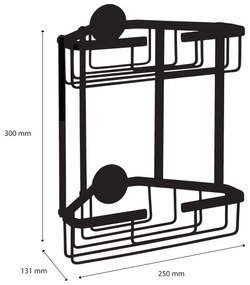 Differnz doucherek dubbel hoekmodel 25cm zwart