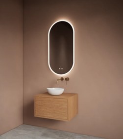 Gliss Design Orion toilet spiegel met verlichting verticaal 50x100cm