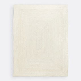 Vloerkleed in gebleekte jute, rechthoekig XXL, Aftas