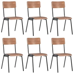 vidaXL Eetkamerstoelen 6 st multiplex bruin