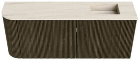 Mondiaz Joya DLux 100cm toiletmeubel ronding links shadow met wastafel faye rechts zonder kraangat meli