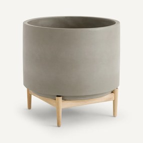 Bloempot op poot in hevea, H45cm, Florian