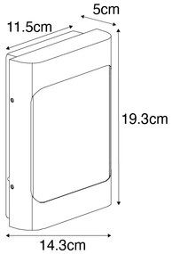 Design buiten wandlamp zwart incl. LED IP44 met schemersensor - Khuvan
