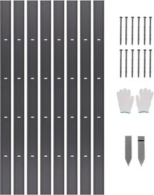 VEVOR Tuinrand, 8 verpakkingen van 183 cm elk, gazonrand van aluminiumlegering, bloembedrand, flexibele tuinrand, gazonrand, robuuste gazonrand voor bloembedden en paden