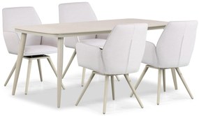 Tuinset 4 personen 180 cm Outdoor textiel Grijs Lifestyle Garden Furniture Andorra/Vienna
