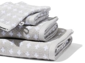 HEMA Handdoeken - Zware Kwaliteit - Kruisje Lichtgrijs (lichtgrijs)