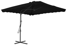vidaXL Parasol met stalen paal 250x250x230 cm zwart