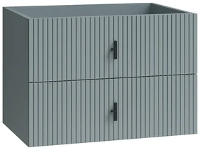 Muebles Raya onderkast ribbelfront 80cm met 2 softclose lades blauwgrijs