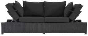 Lesli Living  Loungebank - Roma - Zwart - Wicker - Lesli Living