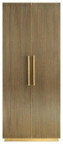 Richmond Interiors Ironville Hoge Kast Messing Met Ribbels - 80x42x191cm.