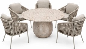 Sarenza Dante dining tuinset 140xH75 cm 6 delig zand