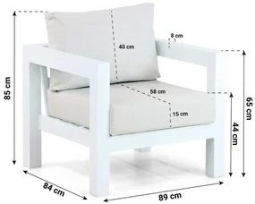 Tuinstoel Aluminium Wit Lifestyle Garden Furniture Luca