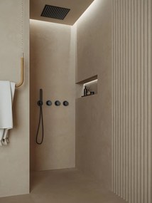 Saniclear Plus inbouw regendouche met inbouw douchekop 30x30cm en staafhanddouche zwart mat