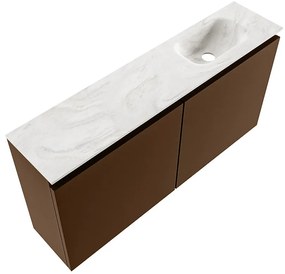 Mondiaz Ture DLux toiletmeubel 100cm rust met wastafel ostra rechts zonder kraangat