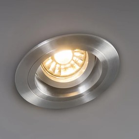 Set van 6 Inbouwspot rond aluminium draai- en kantelbaar - Chuck GU10 Binnenverlichting Lamp