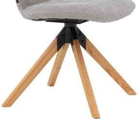 Goossens Eetkamerstoel Hera grijs stof leuning, modern design